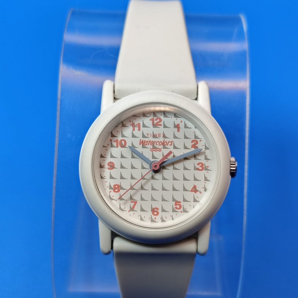 Vintage 1989 Timex Water Colors Sail Boat Dial 24mm Women's Quartz Watch Restore